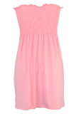 Fashion Casual Solid Split Joint Strapless Princess Dresses