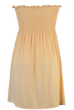 Fashion Casual Solid Split Joint Strapless Princess Dresses