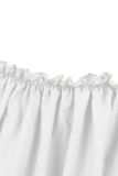 Casual Vintage Solid Fold Stringy Selvedge Off the Shoulder Dresses