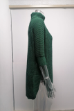 Casual Solid Slit Turtleneck Tops