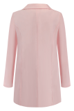 Casual Solid Split Joint Pocket Turndown Collar Outerwear