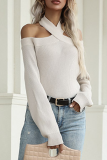 Fashion Casual Solid Hollowed Out Split Joint Halter Tops
