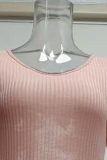 Fashion Elegant Solid Draw String Frenulum V Neck Pencil Skirt Dresses