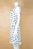 Fashion Elegant The stars Split Joint Flounce V Neck A Line Dresses