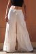Casual Solid Patchwork Frenulum Loose Wide Leg Patchwork Bottoms