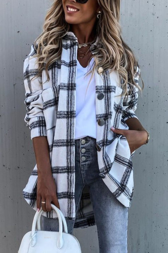 Fashion Sexy Plaid Turndown Collar Tops