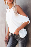 Fashion Casual Solid Split Joint O Neck T-Shirts