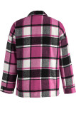 Casual Plaid Split Joint Buckle Turndown Collar Tops