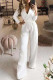 Fashion Casual Solid Split Joint V Neck Loose Jumpsuits