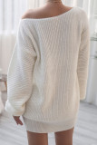 Fashion Casual Solid Bateau Neck Straight Dresses