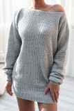 Fashion Casual Solid Bateau Neck Straight Dresses