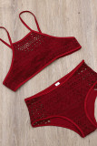 Fashion Sexy Solid Split Joint Frenulum Swimwears