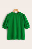 Casual Solid Patchwork O Neck Tops