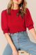 Casual Solid Patchwork O Neck Tops