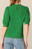 Casual Solid Patchwork O Neck Tops