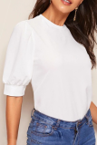 Casual Solid Patchwork O Neck Tops