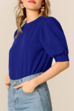 Casual Solid Patchwork O Neck Tops