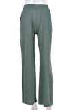 Casual Solid Hollowed Out Knotted Loose Wide Leg Solid Color Bottoms