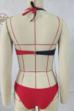 Fashion Simplicity Solid Patchwork Swimwears