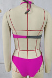 Fashion Simplicity Solid Patchwork Swimwears