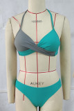 Fashion Simplicity Solid Patchwork Swimwears