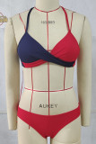 Fashion Simplicity Solid Patchwork Swimwears