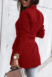 Fashion Casual Solid Patchwork Frenulum Turn-back Collar Outerwear