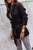 Fashion Casual Solid Patchwork Frenulum Turn-back Collar Outerwear