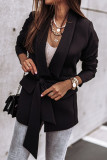 Fashion Casual Solid Patchwork Frenulum Turn-back Collar Outerwear