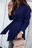 Fashion Casual Solid Patchwork Frenulum Turn-back Collar Outerwear