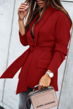 Fashion Casual Solid Patchwork Frenulum Turn-back Collar Outerwear