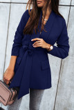 Fashion Casual Solid Patchwork Frenulum Turn-back Collar Outerwear