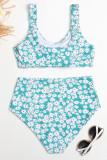 Fashion Vacation Print Patchwork Swimwears