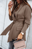 Fashion Casual Solid Patchwork Frenulum Turn-back Collar Outerwear