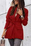 Fashion Casual Solid Patchwork Frenulum Turn-back Collar Outerwear