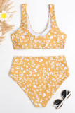 Fashion Vacation Print Patchwork Swimwears