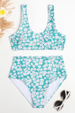 Fashion Vacation Print Patchwork Swimwears