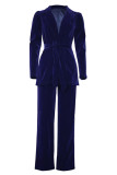 Fashion Street Solid Patchwork Turndown Collar Long Sleeve Two Pieces
