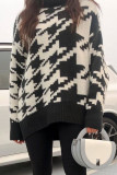 Fashion Casual Print Patchwork Turtleneck Tops