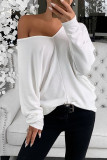 Fashion Street Solid Patchwork V Neck Tops