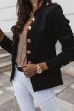 Fashion Casual Solid Patchwork Mandarin Collar Outerwear