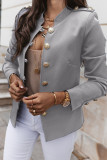 Fashion Casual Solid Patchwork Mandarin Collar Outerwear