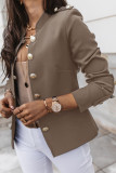 Fashion Casual Solid Patchwork Mandarin Collar Outerwear