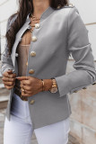 Fashion Casual Solid Patchwork Mandarin Collar Outerwear