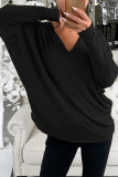 Fashion Street Solid Patchwork V Neck Tops