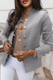 Fashion Casual Solid Patchwork Mandarin Collar Outerwear
