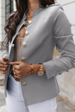 Fashion Casual Solid Patchwork Mandarin Collar Outerwear