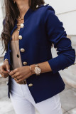 Fashion Casual Solid Patchwork Mandarin Collar Outerwear