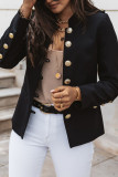 Fashion Casual Solid Patchwork Mandarin Collar Outerwear