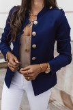 Fashion Casual Solid Patchwork Mandarin Collar Outerwear